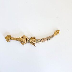 GOLD ORNATE PERSIAN JAMBIYA 10.5" LONG